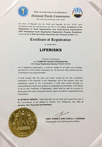 Registration to the National Youth Commission