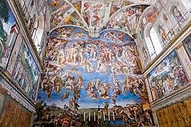Michelangelo begins his painting on the ceiling of the Sistine ChapelI