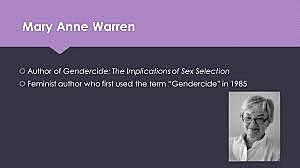 Mary Anne Warren "genericidio"