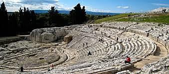 One of the largest Greek theater is constructed in Syracuse