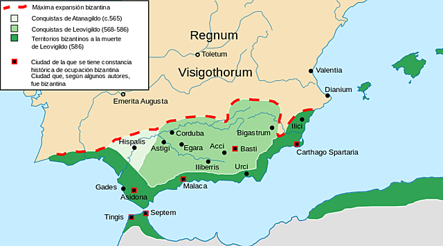 Influencias bizantinas en el sur de la Península Ibérica.La provincia de Spania.