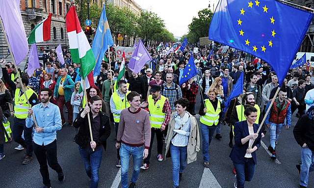 CEU melletti tüntetés