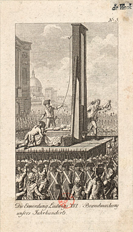 King Louis XVI is executed at the guillotine