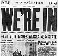 Alaska admitted as 49th US state