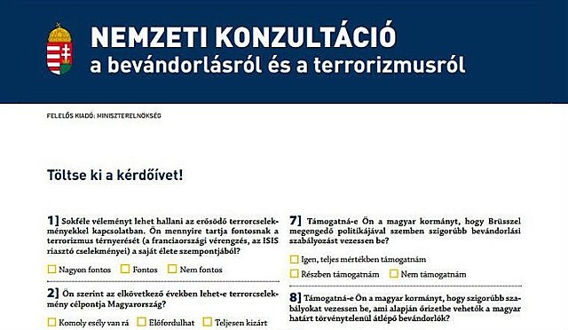 Nemzeti konzultáció a bevándorlásról és a terrorizmusról