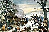 Continental army wintering at valley forge