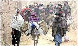 Afghans flee to Iran and Pakistan