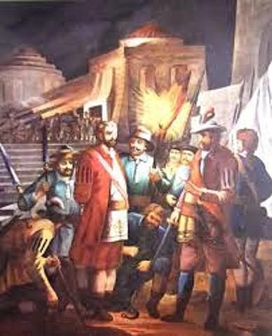 Salida de Cortés a Cempoala, al encuentro de Pánfilo de Narvaez.