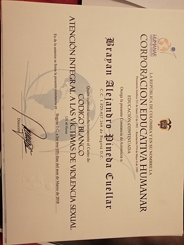 REALIZACIÓN DE CURSO CÓDIGO BLANCO