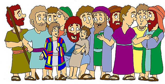 Jacob y sus 12 hijos, las 12 tribus de Israel.