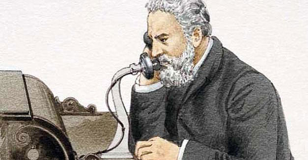 Año 1876:  Alexander Graham Bell patenta el teléfono.