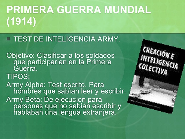1968, TEST DE INTELIGENCIA.