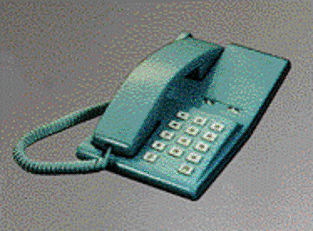 Téléphone avec boutons poussoirs et numérique 1980.