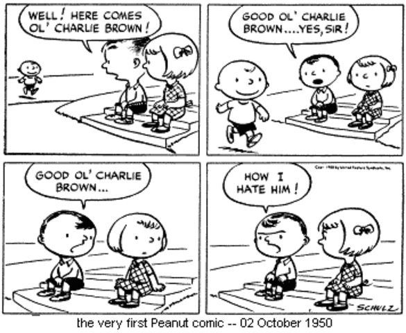 Peanuts comic strip appears
