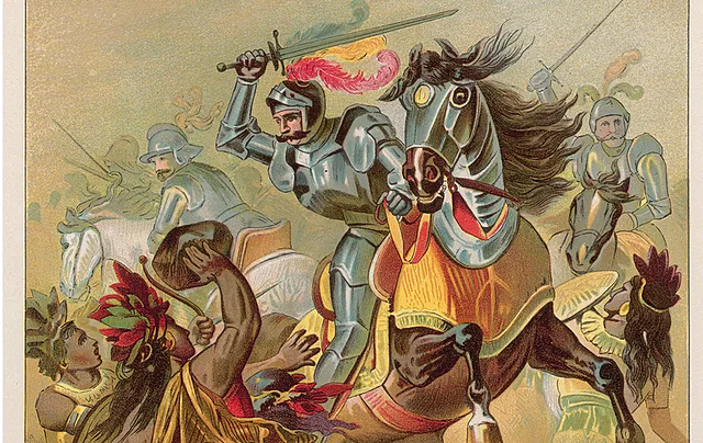 Hernan Cortez defeats the Aztecs