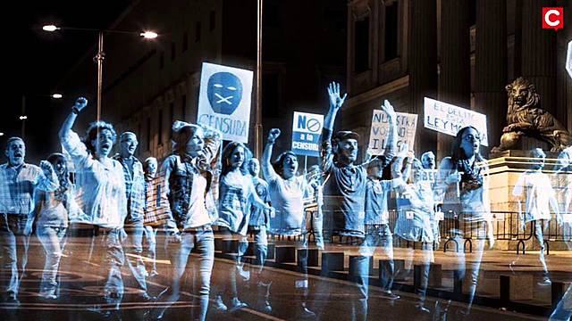 Hologram Protest in Spain
