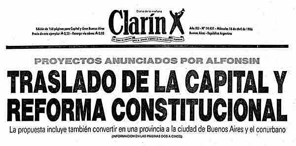 Se sanciona la ley en la que se traslada la capital federal a Viedma