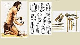 Uso de la piedra, palos,huesos.