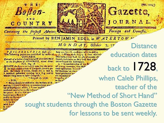 Earliest Reference to Correspondence Education