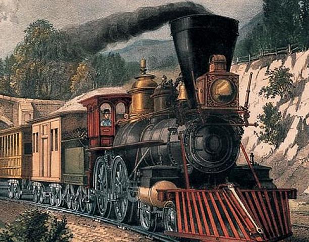 Locomotora de vapor.