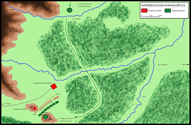 Defeated the Suebi at the Battle of Vosges