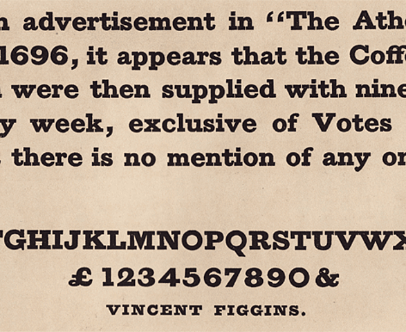 El tipógrafo inglés Vincent Figgins diseña la fuente Antique