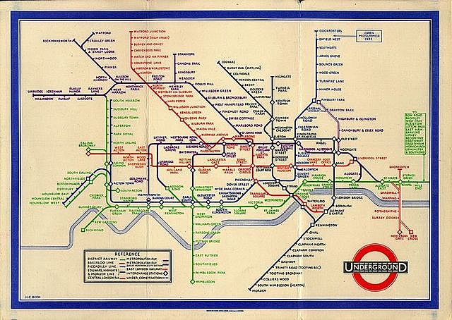 La Bauhaus, la nueva tipografía y los nuevos tipógrafos: Beck, mapa del metro de Londres. Los nazis clausuran la Bauhaus, arrestan a Tschichold.