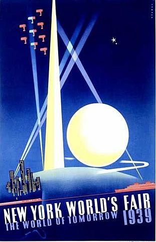 El movimiento moderno en EE.UU.: Binder, cartel de la Feria Mundial de Nueva York.