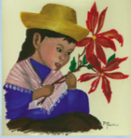 'La chica con poinsettias'