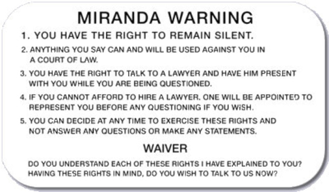 Miranda v. Arizona, 1966