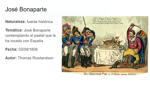 Publicación caricatura relacionada con José Bonaparte