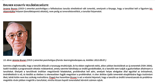 Bruner kognitív fejlődéselmélete 1945