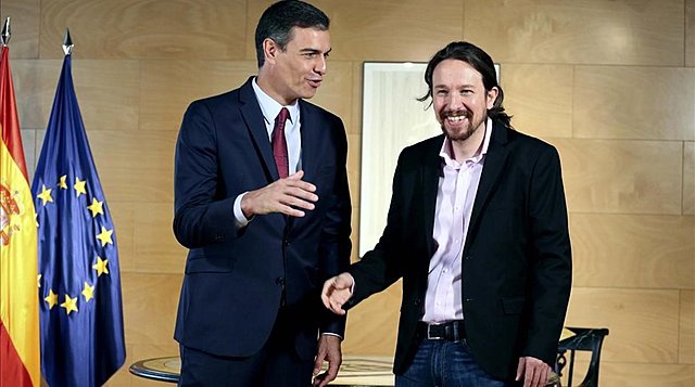 Cierre del acuerdo entre Podemos y PSOE