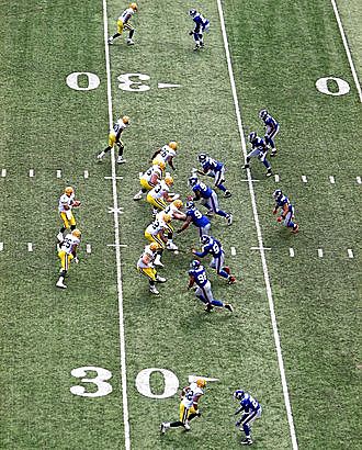 Passing over the line of scrimmage.