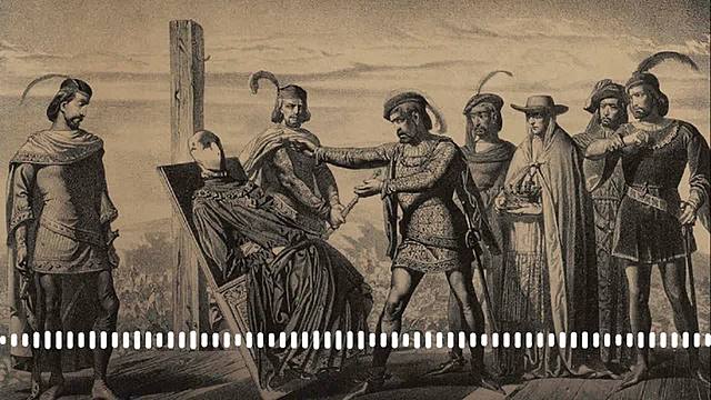 Farsa de Ávila nobles castellanos deponen en efige al rey Enrique IV de Castilla y proclaman como rey  a su hermanastro Alfonso "El Inocente"