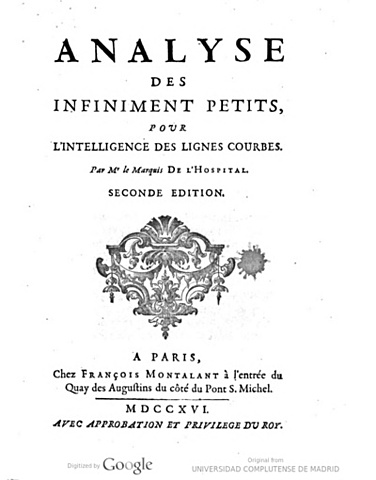 Se publica el primer libro de texto sobre el calculo diferencial