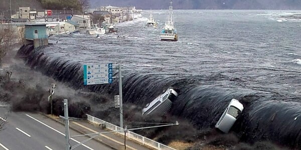 A tsunami devastates Southeast Asia