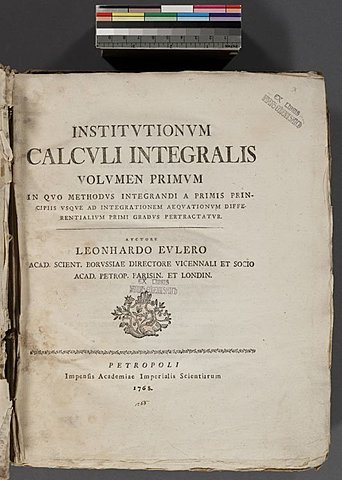 Euler publica "Institutiones calculo Intefralis"