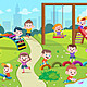 Ninos ninos jugando ilustracion infantil 97632 174