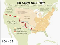United States and Spain agree to the Transcontinental (Adams-Onis) Treaty