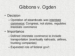 Supreme Court issues Gibbons v. Ogden decision