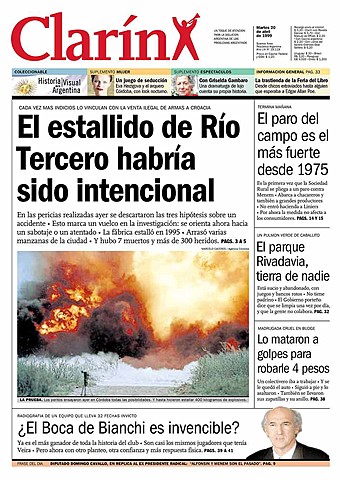 Explosión en una fábrica de Rio Tercero