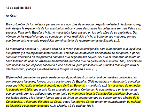 Manifiesto de los persas.