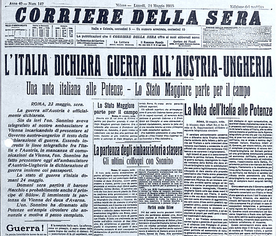 L'Italia dichiara guerra all'Austria