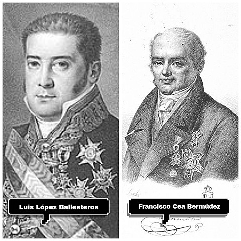 El Gobierno de Fernando VII en manos de burócratas como Luis López Ballesteros o Francisco Cea Bermúdez
