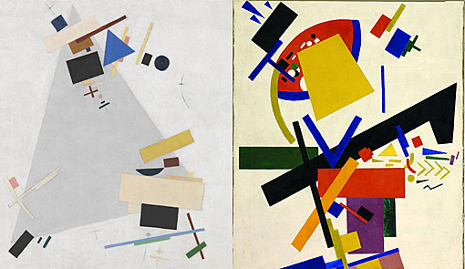 Malevich, primeras pinturas suprematistas.