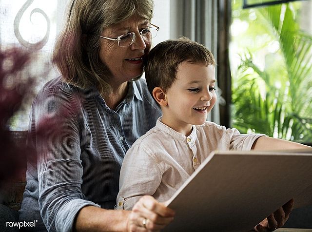 Grandmother reading to me.