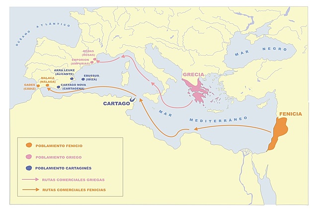 Comienza la llegada de pueblos colonizadores procedentes del Mediterráneo Oriental