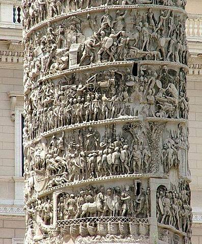 The Column of Marcus Aurelius and Faustina was built in Rome