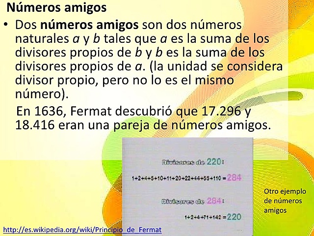 Números Amigos de Fermat